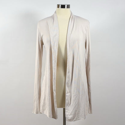 PJ Harlow Amelia Rib Knit Long Sleeve Cardigan Egg Nog Oatmeal - XS