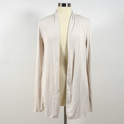 PJ Harlow Amelia Rib Knit Long Sleeve Cardigan Egg Nog Oatmeal - XS