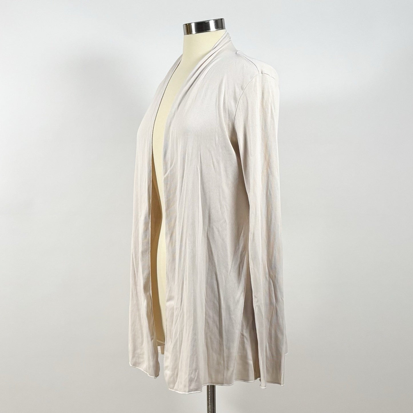 PJ Harlow Amelia Rib Knit Long Sleeve Cardigan Egg Nog Oatmeal - XS