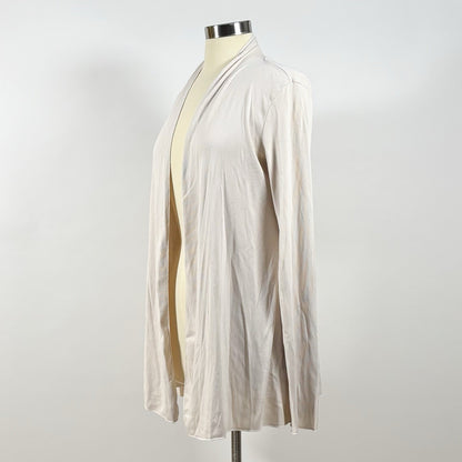 PJ Harlow Amelia Rib Knit Long Sleeve Cardigan Egg Nog Oatmeal - XS