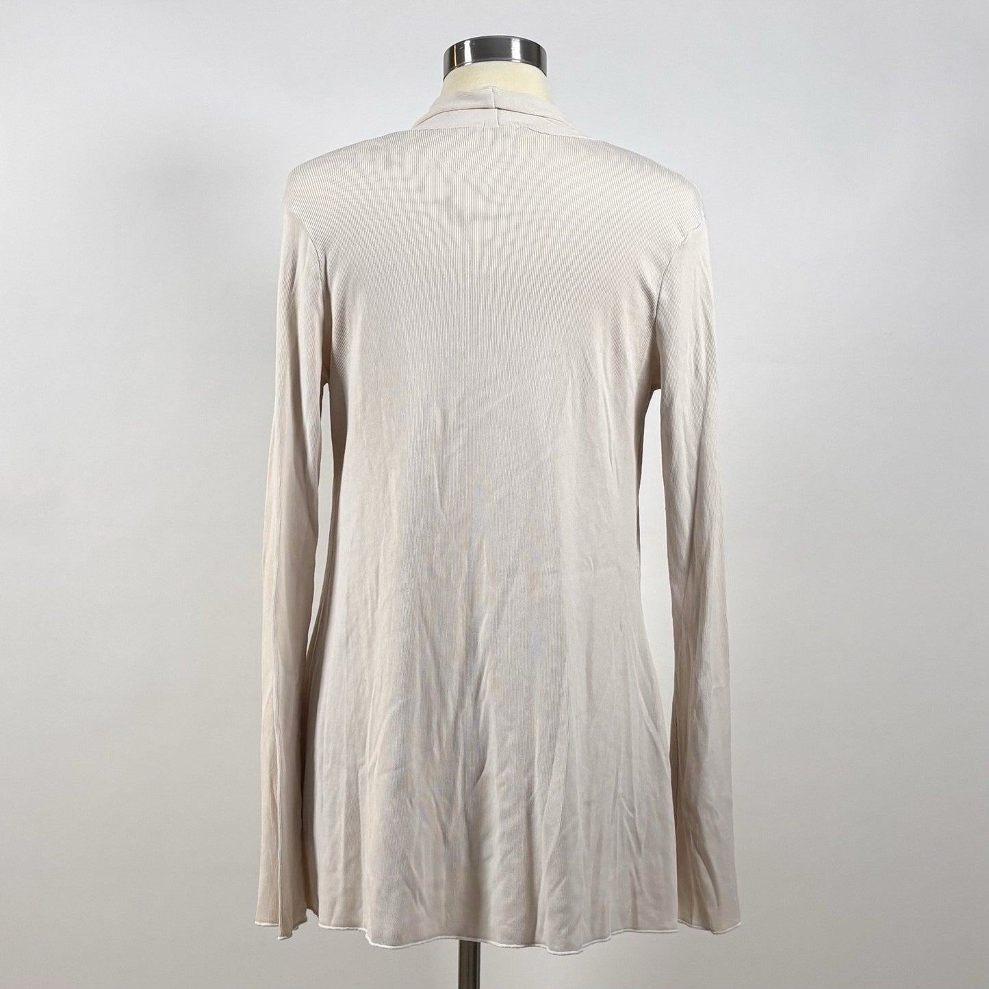 PJ Harlow Amelia Rib Knit Long Sleeve Cardigan Egg Nog Oatmeal - XS