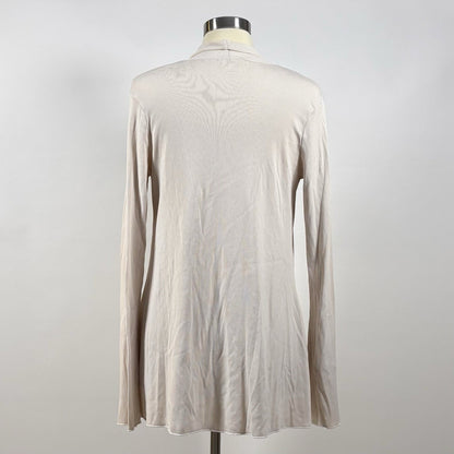 PJ Harlow Amelia Rib Knit Long Sleeve Cardigan Egg Nog Oatmeal - XS
