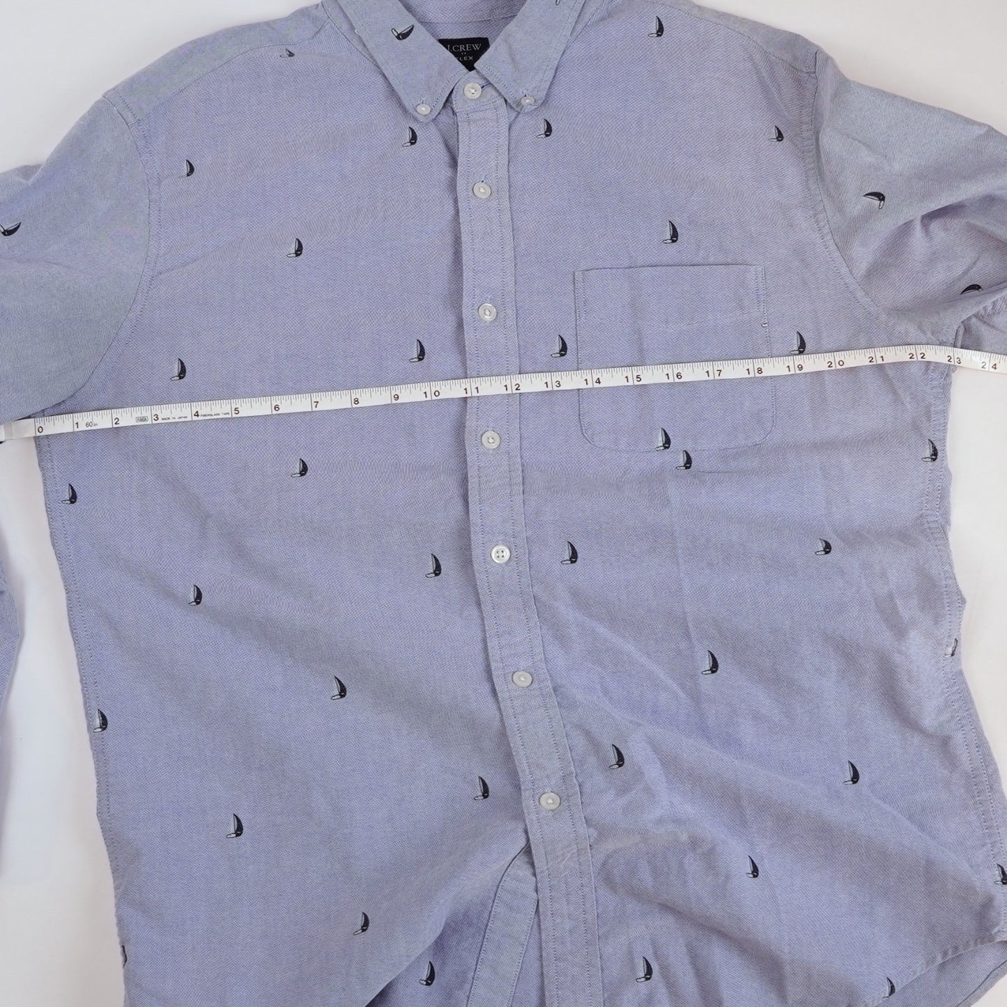 J Crew Chambray Sailboat Long Sleeve Button Down - L