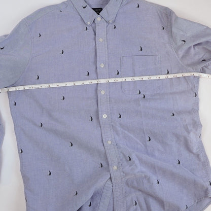 J Crew Chambray Sailboat Long Sleeve Button Down - L