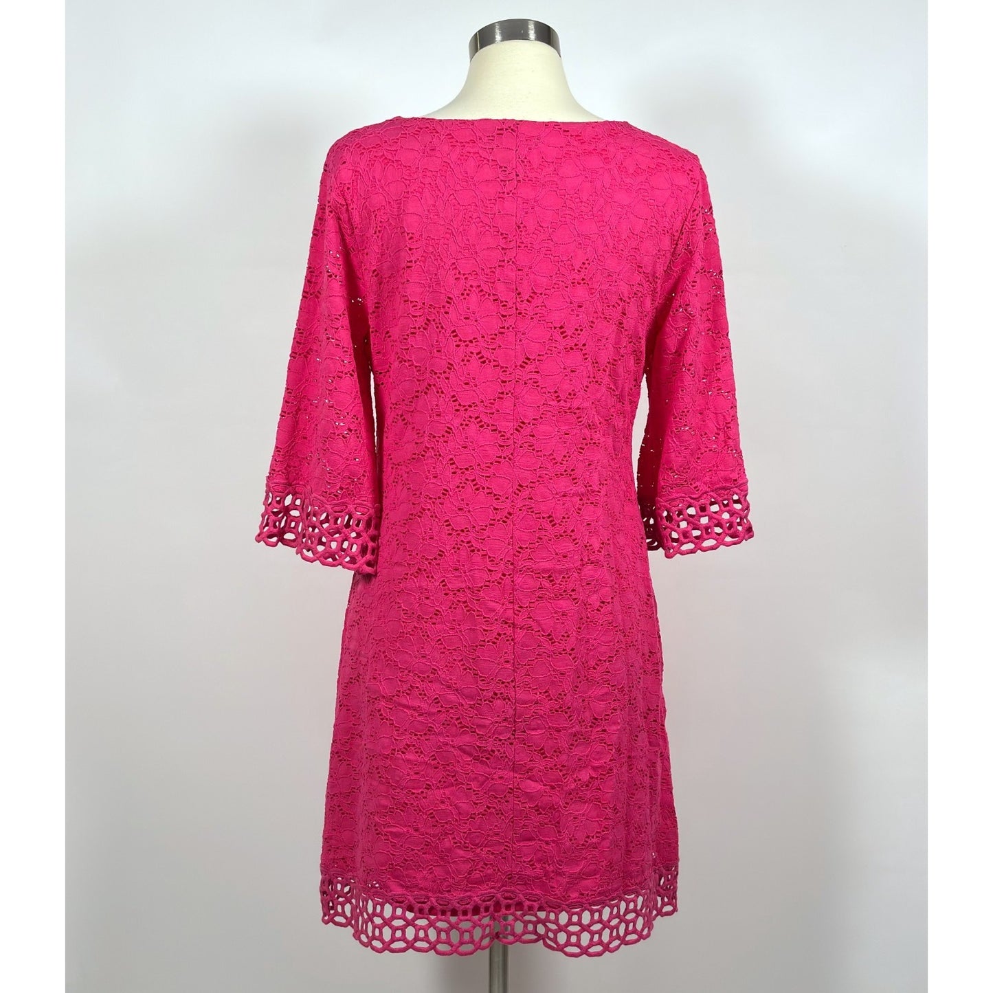 Alfani Quarter Sleeve Floral Lace Shift Dress Pink - L