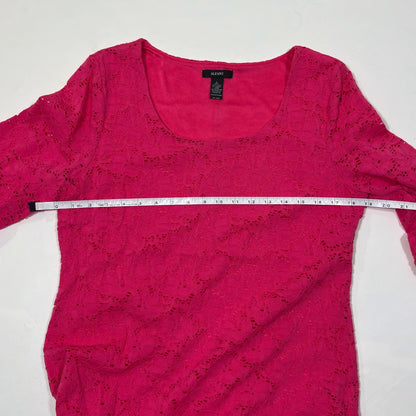 Alfani Quarter Sleeve Floral Lace Shift Dress Pink - L