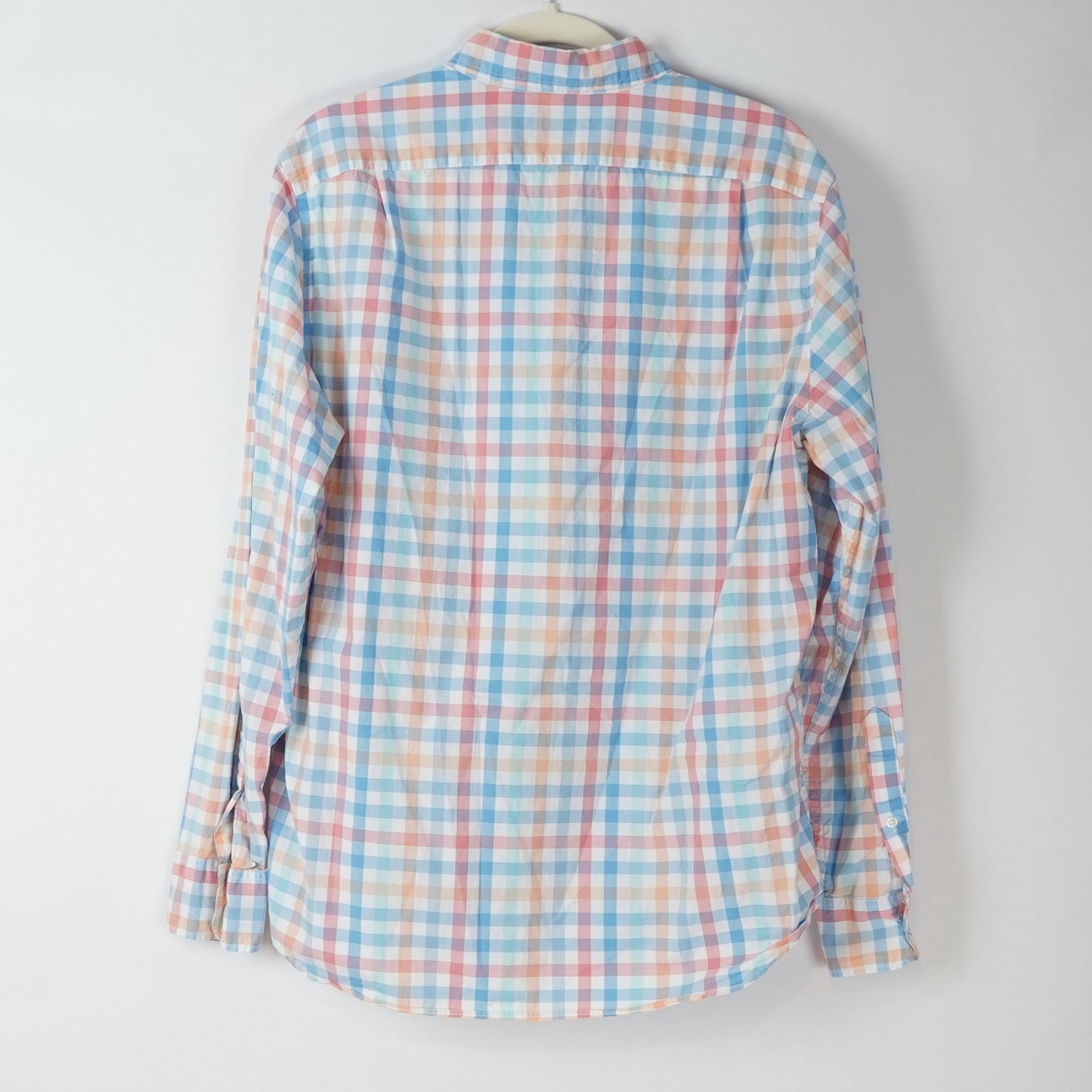 J Crew Oxford Gingham Plaid Check Button Down Long Sleeve - L