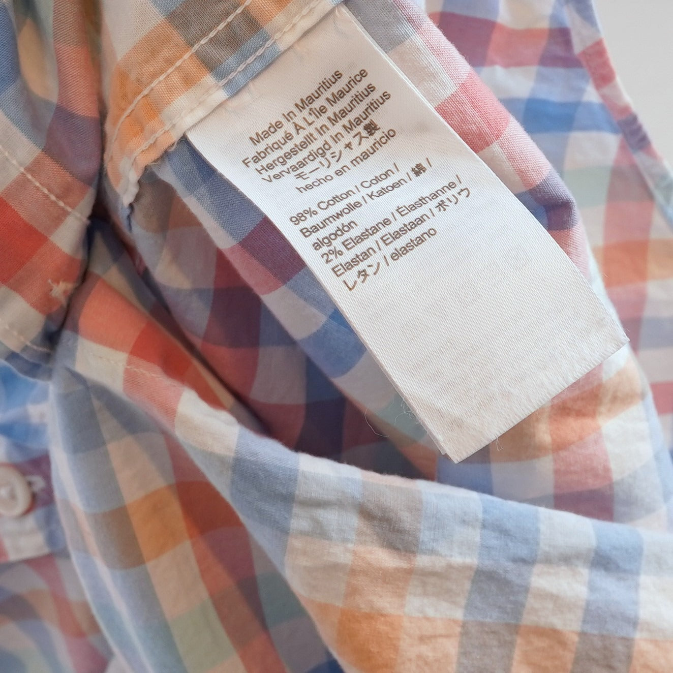 J Crew Oxford Gingham Plaid Check Button Down Long Sleeve - L