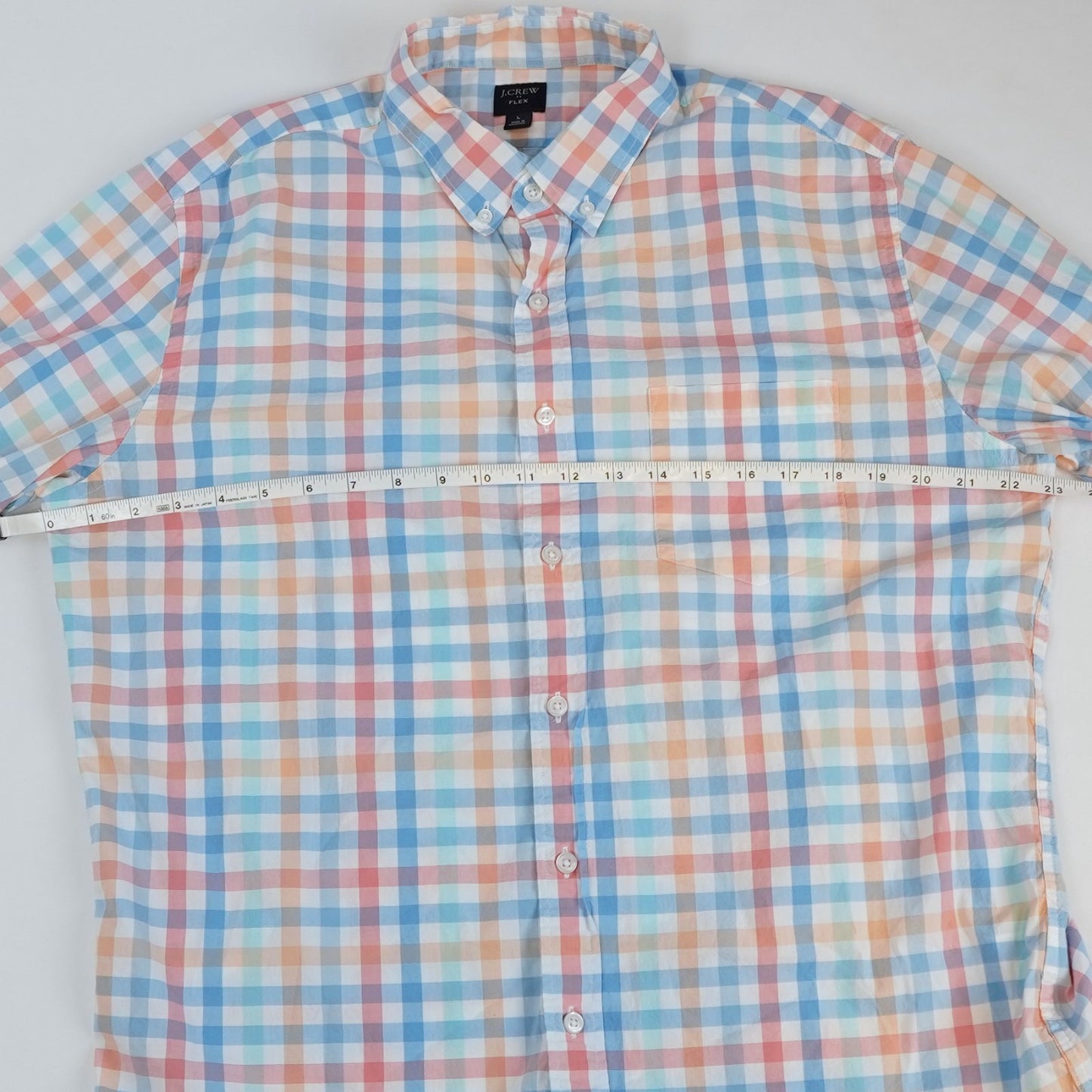 J Crew Oxford Gingham Plaid Check Button Down Long Sleeve - L