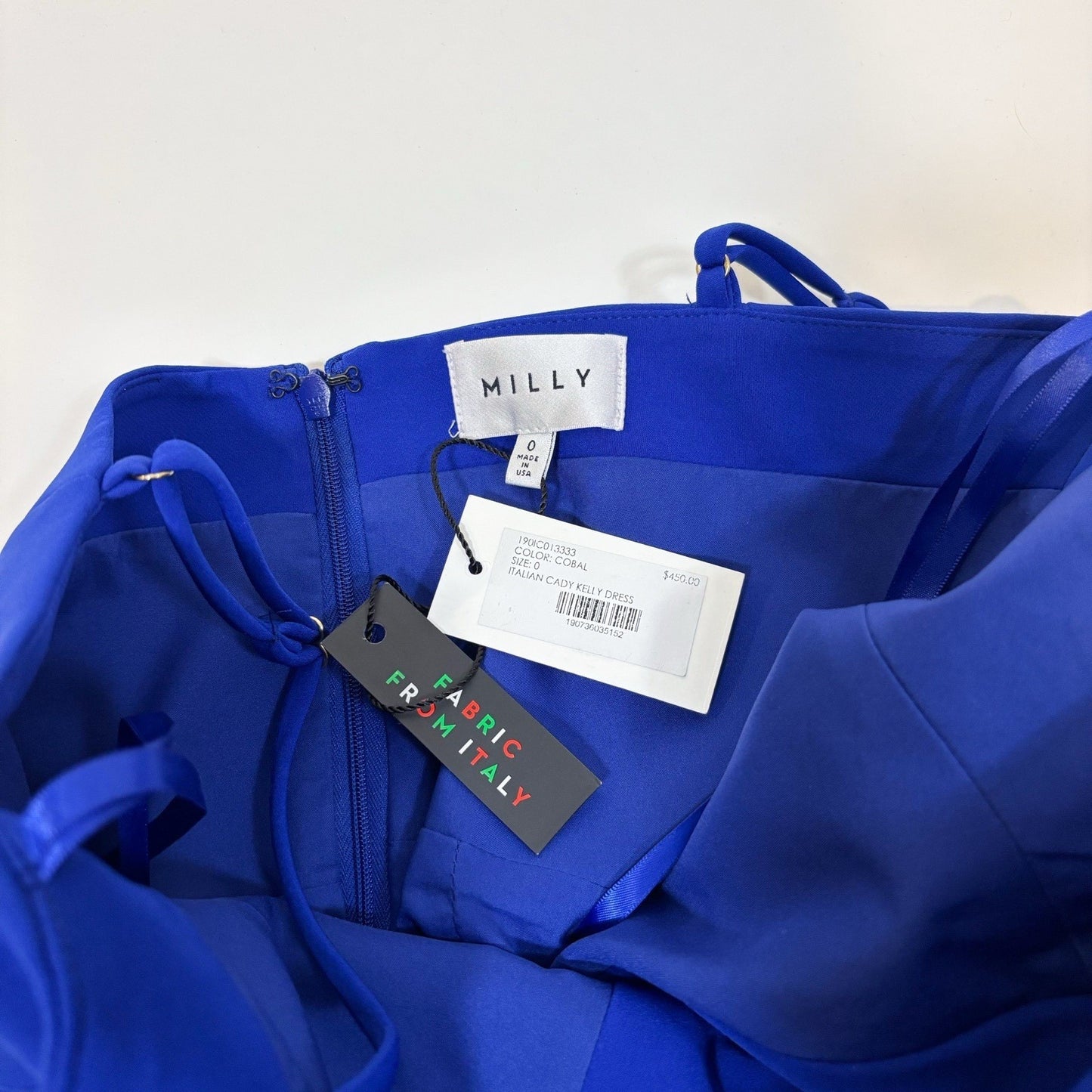 Milly Italian Cady Kelly Sweetheart Mini Dress Royal Cobalt Blue - 0