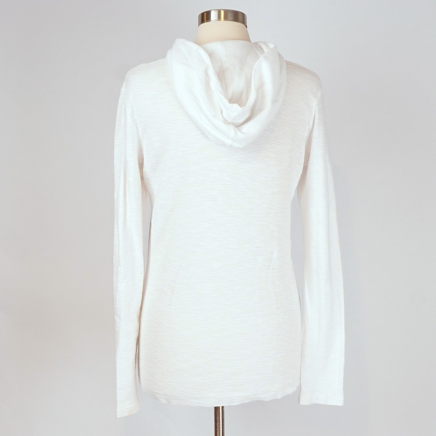 James Perse Thermal Waffle Knit Hooded Henley White - XL