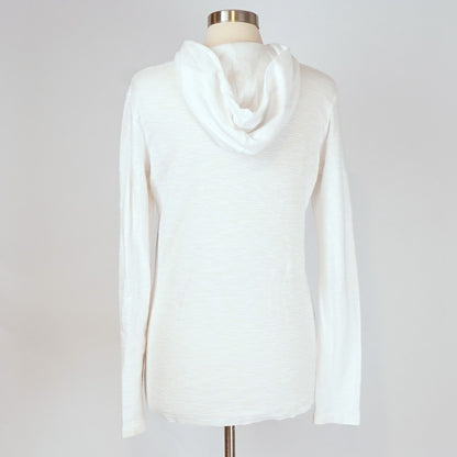 James Perse Thermal Waffle Knit Hooded Henley White - XL