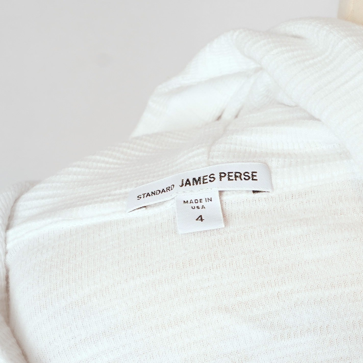 James Perse Thermal Waffle Knit Hooded Henley White - XL