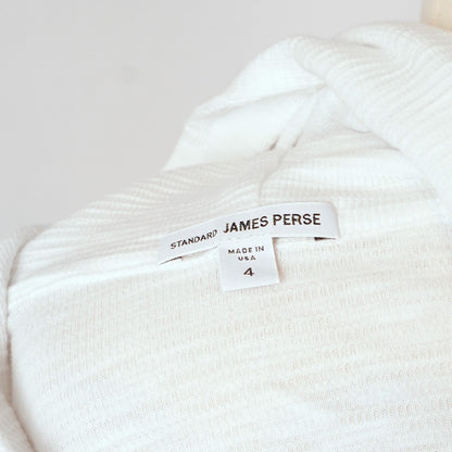 James Perse Thermal Waffle Knit Hooded Henley White - XL