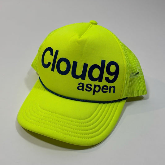 Cloud 9 Aspen Snowmass Trucker Rope Hat Neon Yellow SnapBack