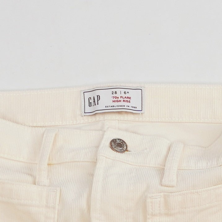 Gap 70's High Rise Flare Corduroy Jeans Cream White - 28/6