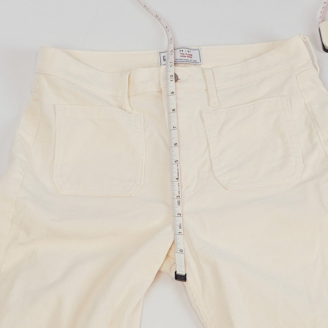 Gap 70's High Rise Flare Corduroy Jeans Cream White - 28/6