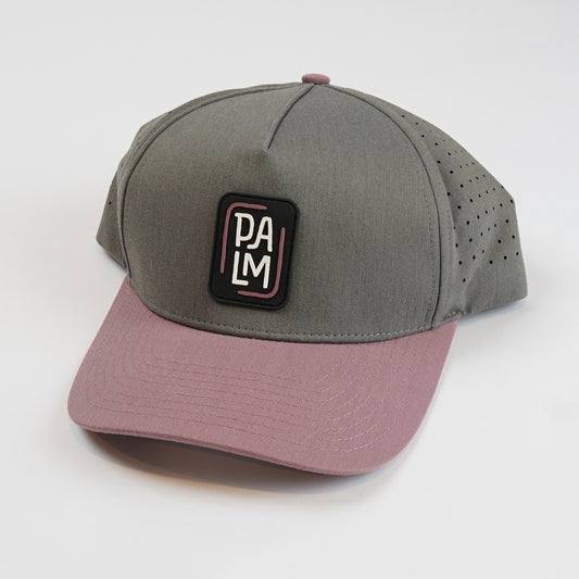 Palm Golf Co. Uppers Snapback Hat Heather Gray Maroon Purple - NWT