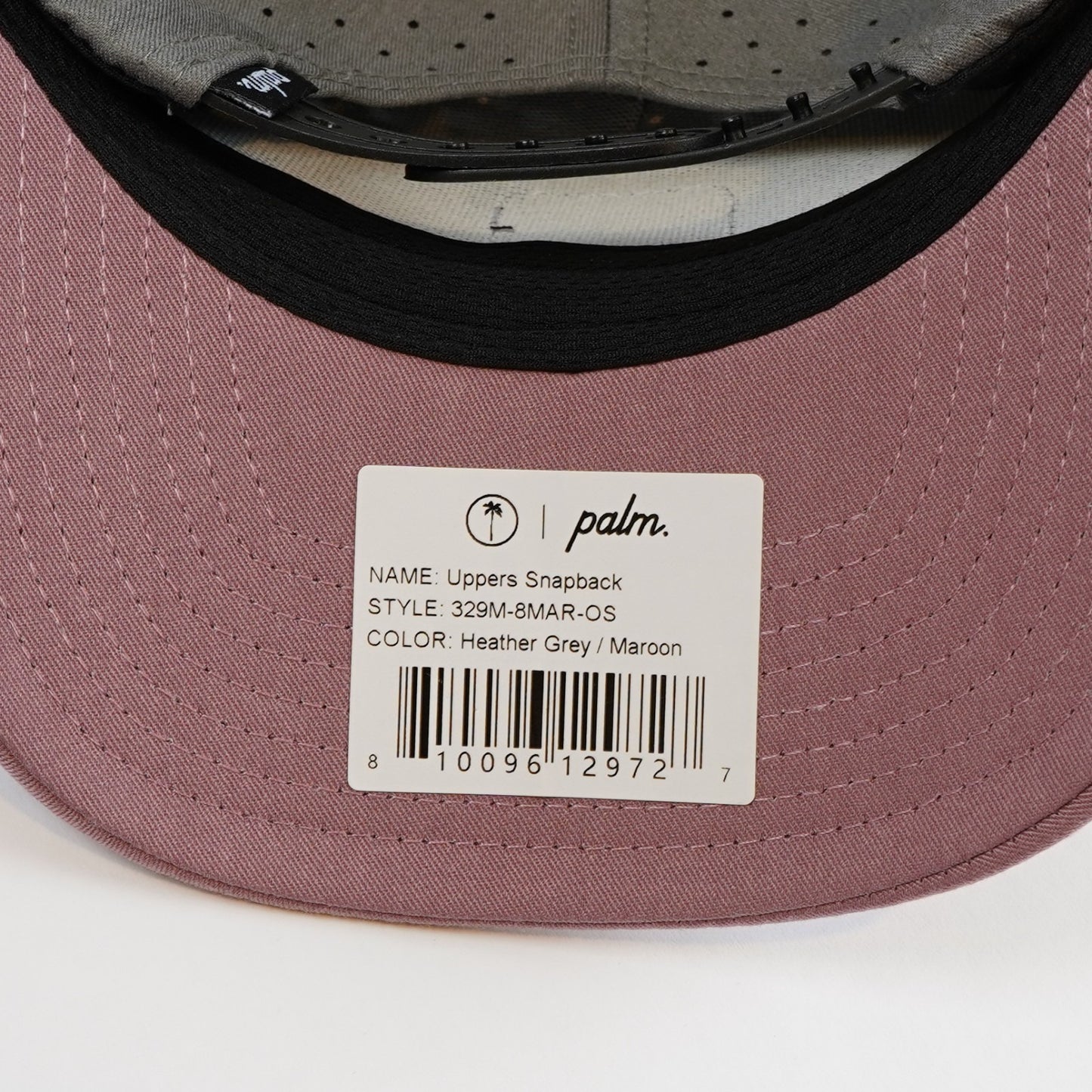 Palm Golf Co. Uppers Snapback Hat Heather Gray Maroon Purple - NWT