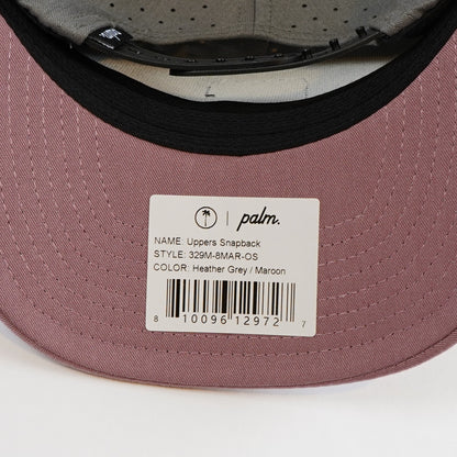 Palm Golf Co. Uppers Snapback Hat Heather Gray Maroon Purple - NWT