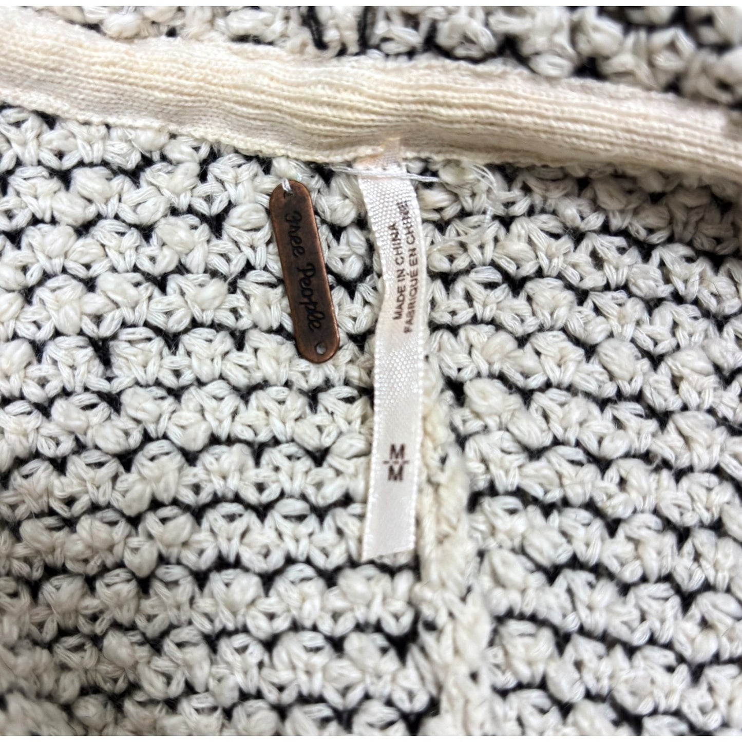 Free People Love Me Tender Fringe Open Front Hooded Cardigan Cotton - M