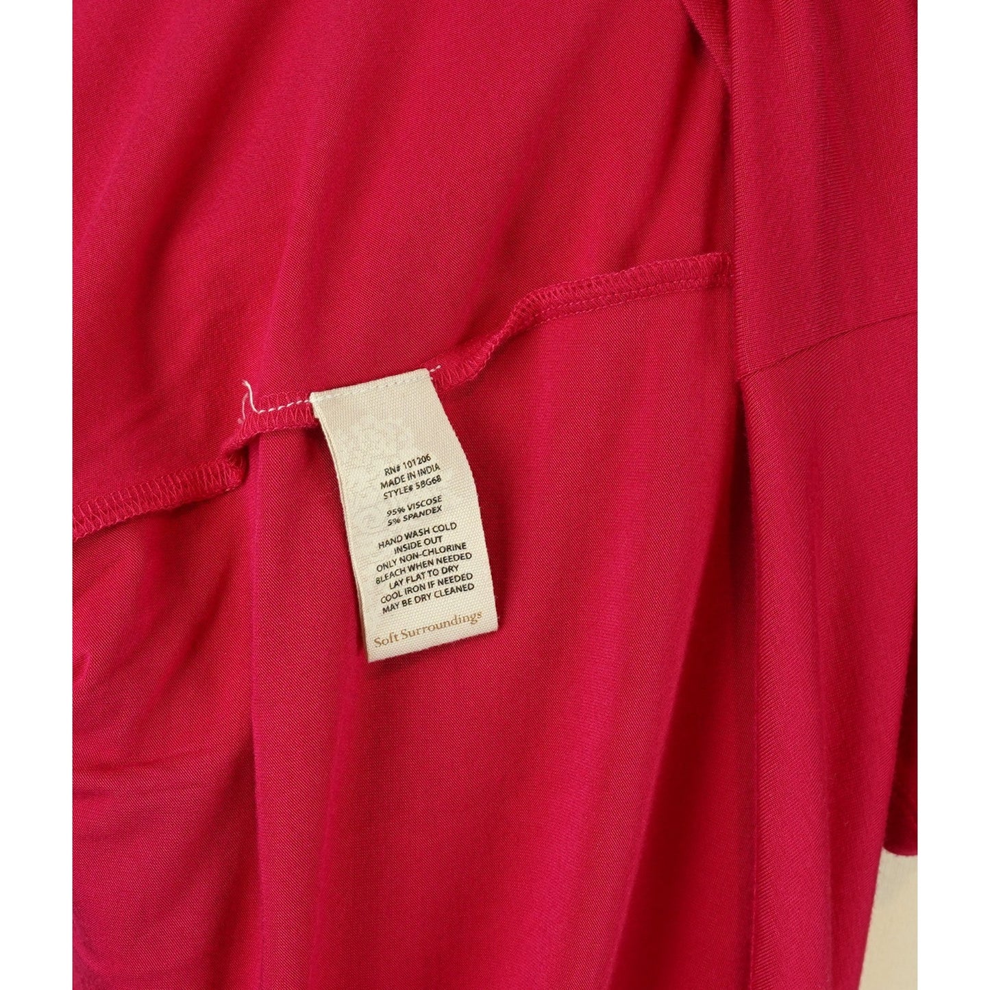 Soft Surroundings Alexandra Midi Asymmetrical Dress 3/4 Sleeve Jersey Pink - 3XL
