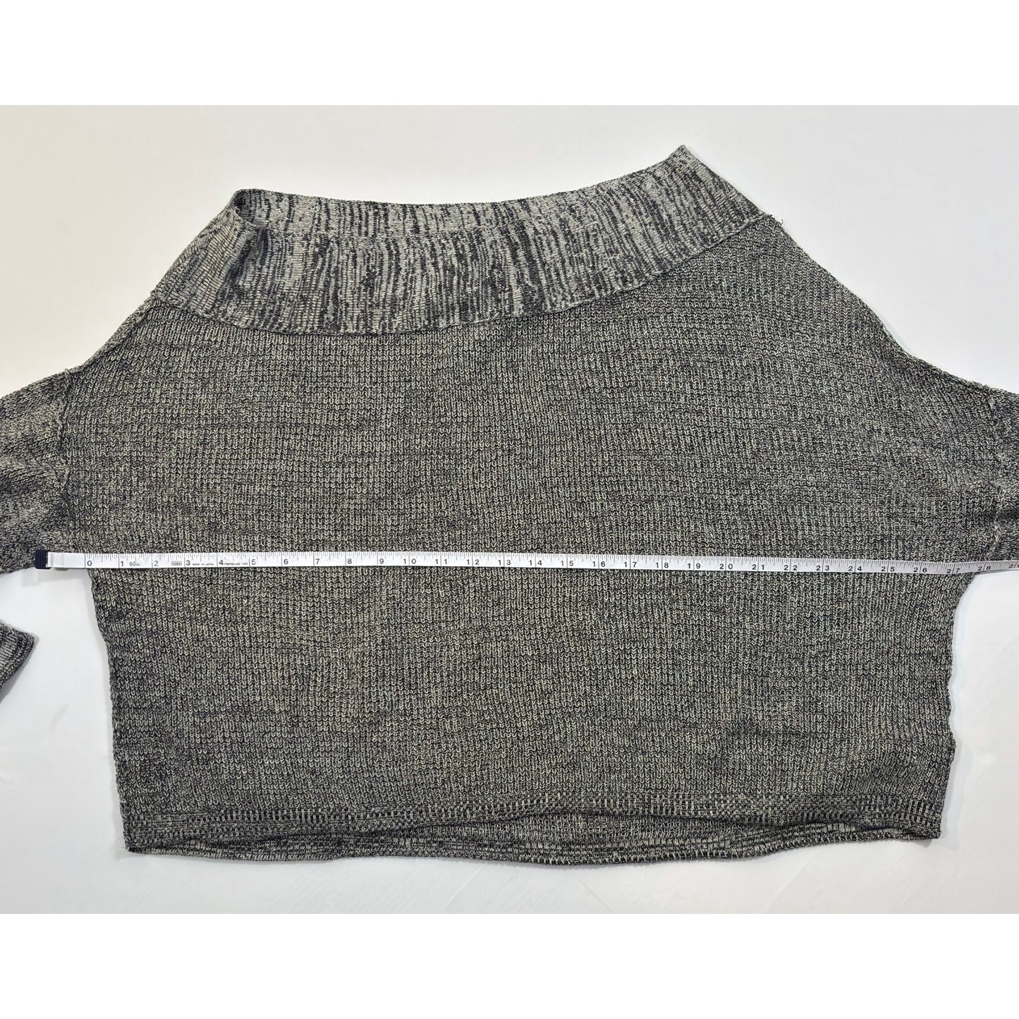 Free People Alana Knit Off Shoulder Sweater Gray Oversize Cotton Linen - S