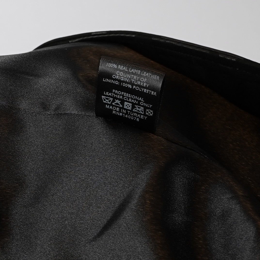 Generation Love Lamb Leather Camo Spenser Moto Jacket Black - S