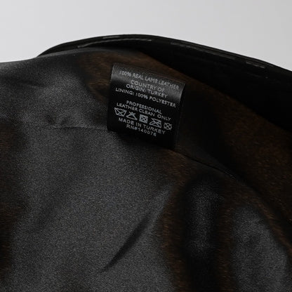 Generation Love Lamb Leather Camo Spenser Moto Jacket Black - S