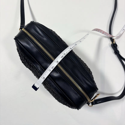 Banana Republic Straw Camera Crossbody Shoulder Bag Purse Black
