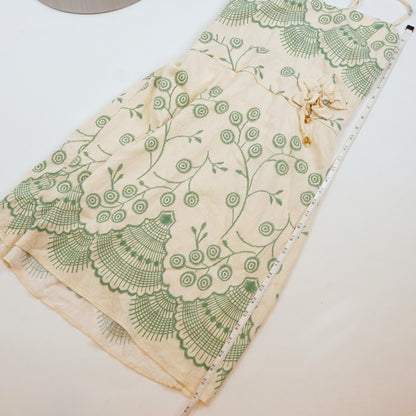 Tropical Floral Shell Sundress Seafoam Green Ivory - M