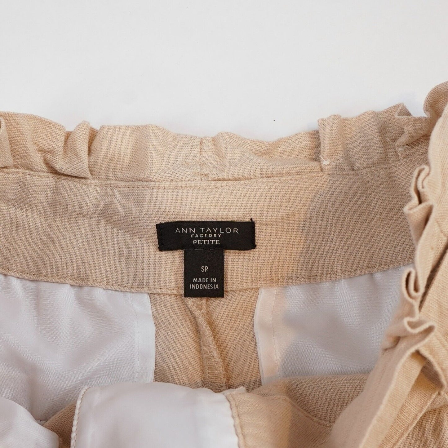 Ann Taylor Linen Paperbag Trouser Pants - S Petite