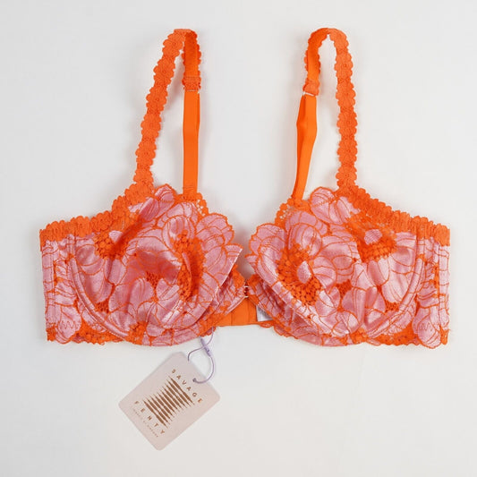 Savage X Fenty Perfect Poppies Unlined Lace Floral Demi Bra - 38C