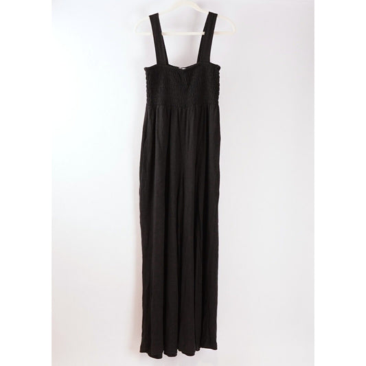 Free People Wide Leg Homecoming Jumpsuit Black - M