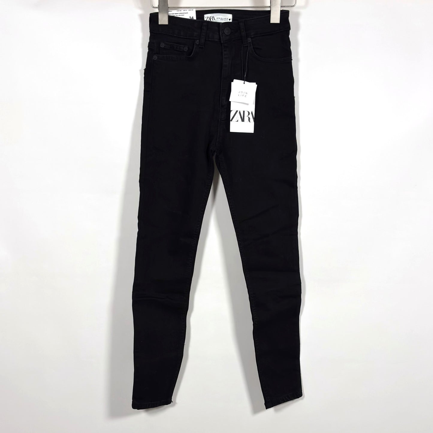 Zara Black High Waist Classic Skinny Denim Jeans - 2