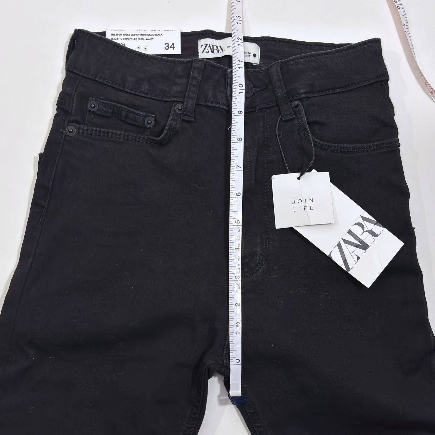 Zara Black High Waist Classic Skinny Denim Jeans - 2