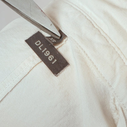 DL1961 Simone Cropped Denim Jean Shirt Jacket White - XS