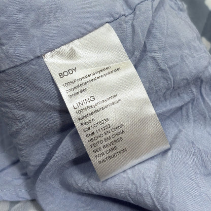 Lucca Square Neck Animal Print Blouse Long Sleeve Dusty Blue - S