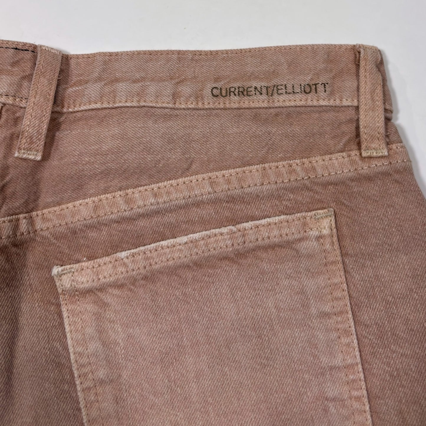 Current Elliot Dusty Rose Raw Hem Denim Cutoff Jean Shorts - 25