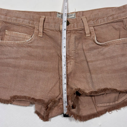 Current Elliot Dusty Rose Raw Hem Denim Cutoff Jean Shorts - 25