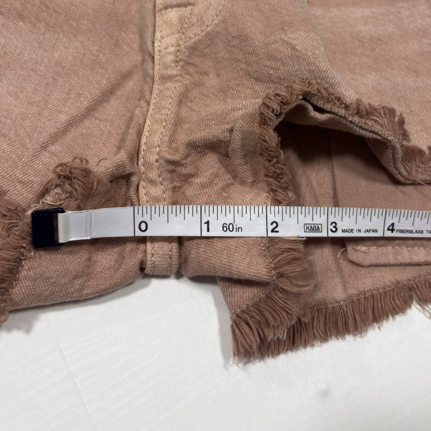 Current Elliot Dusty Rose Raw Hem Denim Cutoff Jean Shorts - 25