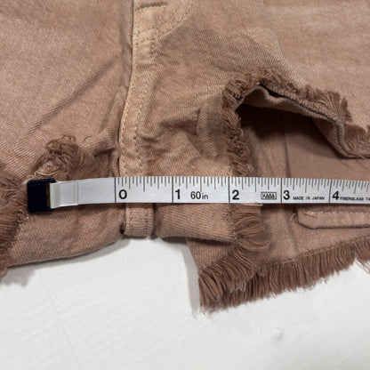 Current Elliot Dusty Rose Raw Hem Denim Cutoff Jean Shorts - 25