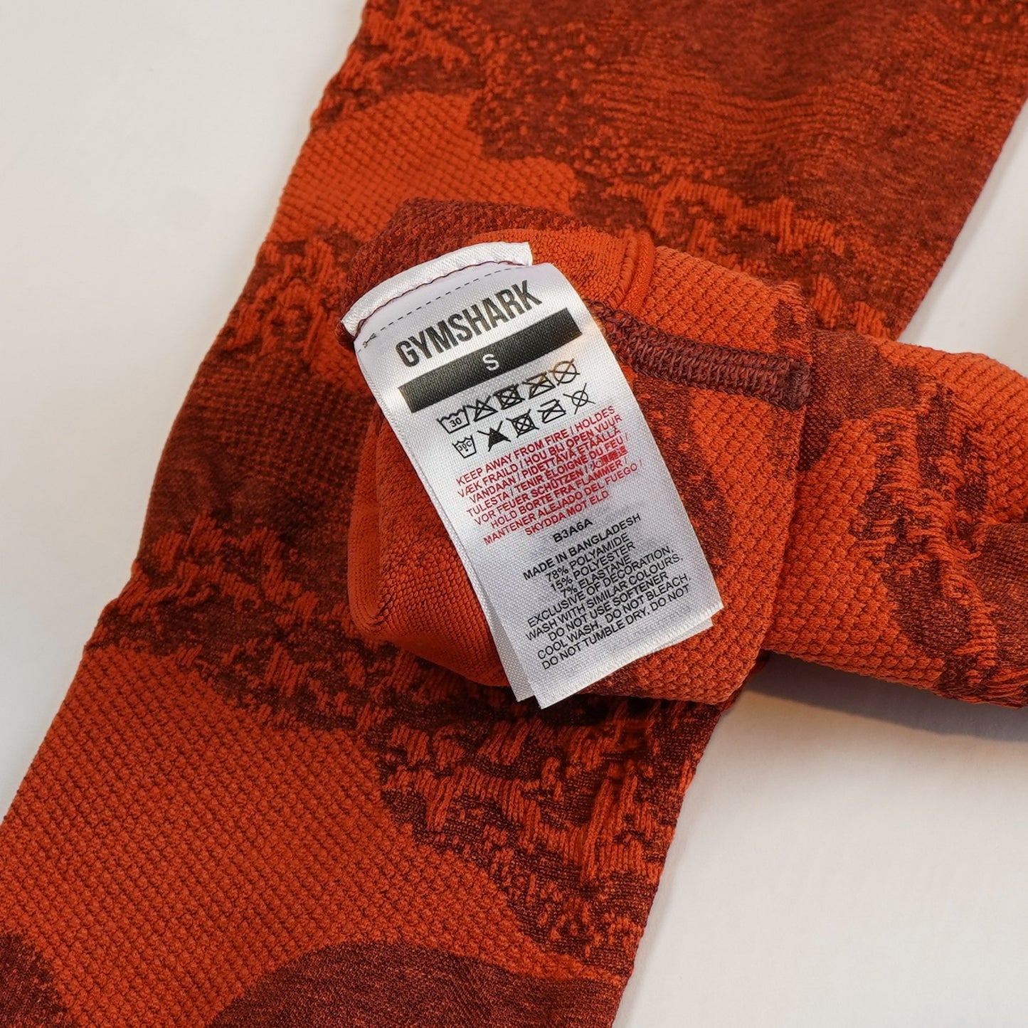 Gymshark Seamless Leggings Red/Orange Adapt Camo - S