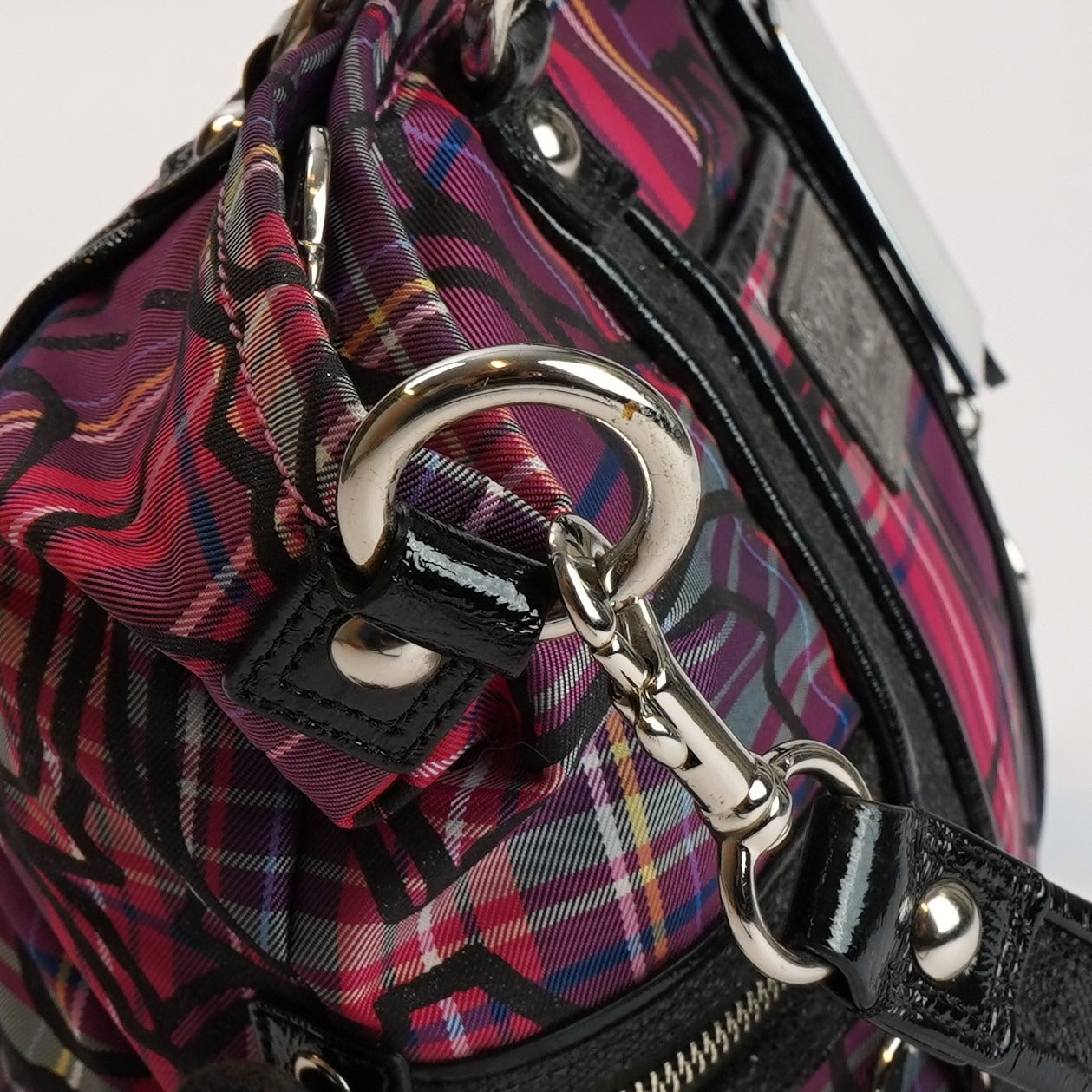 Coach Signature Poppy Tartan Plaid Glitter Spotlight Shoulder/Handbag 14371