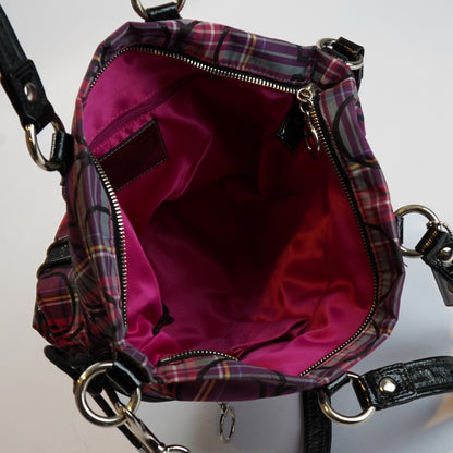 Coach Signature Poppy Tartan Plaid Glitter Spotlight Shoulder/Handbag 14371