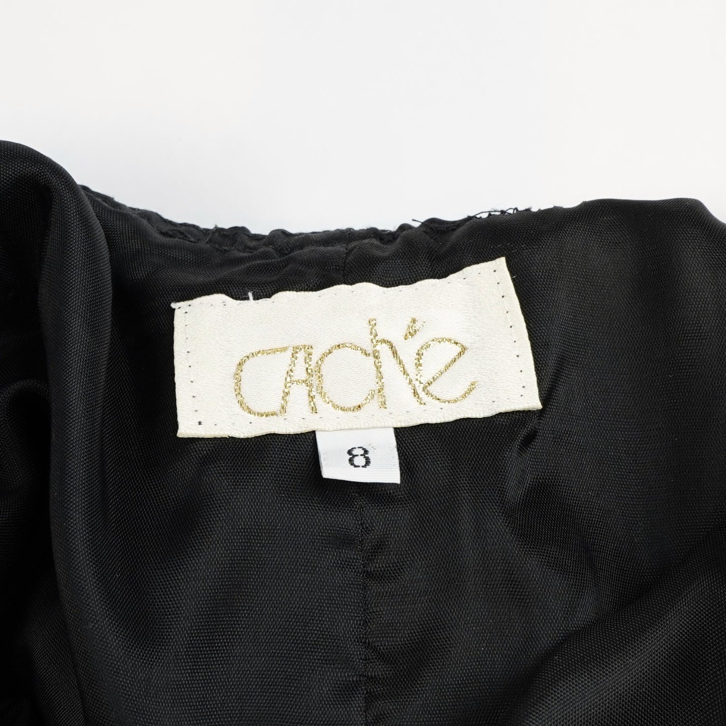 Cache Black Formal Maxi Dress Pink Floral Embroidered - Vintage 8