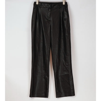 House of Harlow 1960 Vegan Leather Wide Leg Trouser Dress Pants Black - 8