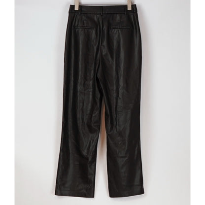 House of Harlow 1960 Vegan Leather Wide Leg Trouser Dress Pants Black - 8