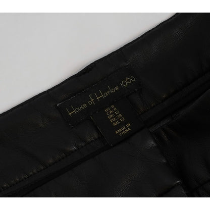 House of Harlow 1960 Vegan Leather Wide Leg Trouser Dress Pants Black - 8