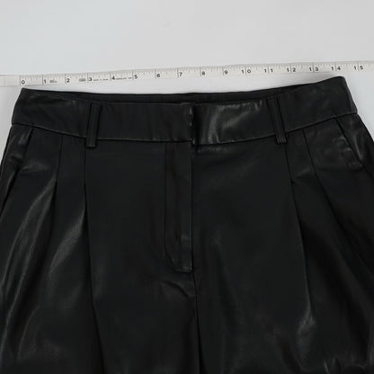 House of Harlow 1960 Vegan Leather Wide Leg Trouser Dress Pants Black - 8